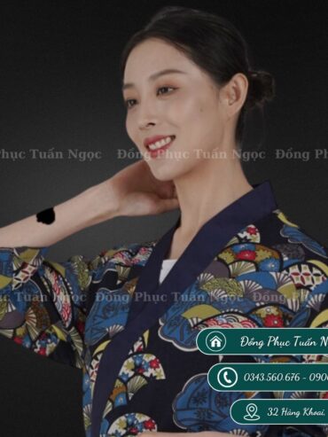 Áo bếp nhật tay lỡ họa tiết 55