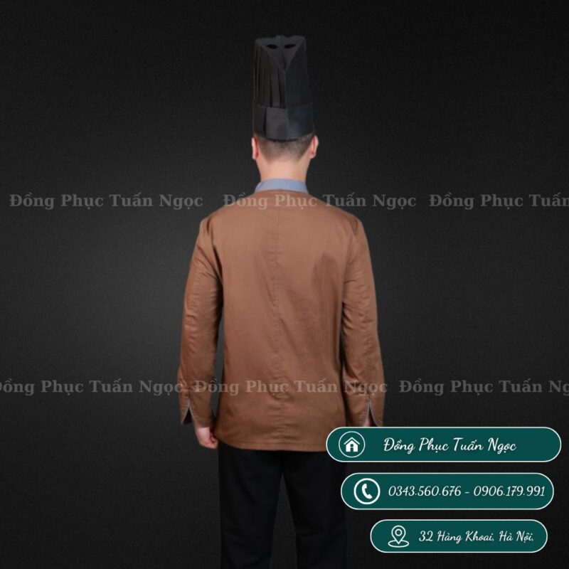 Áo bếp dài tay màu nâu 36 - 2