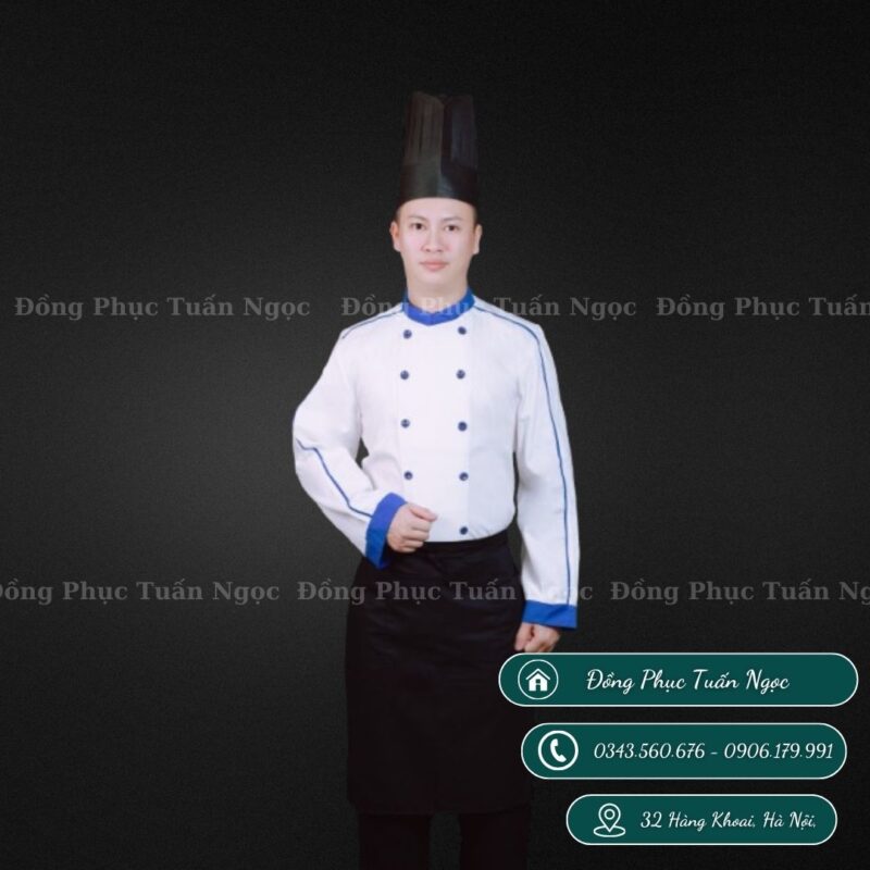 Áo bếp dài tay màu trắng 42 - 2