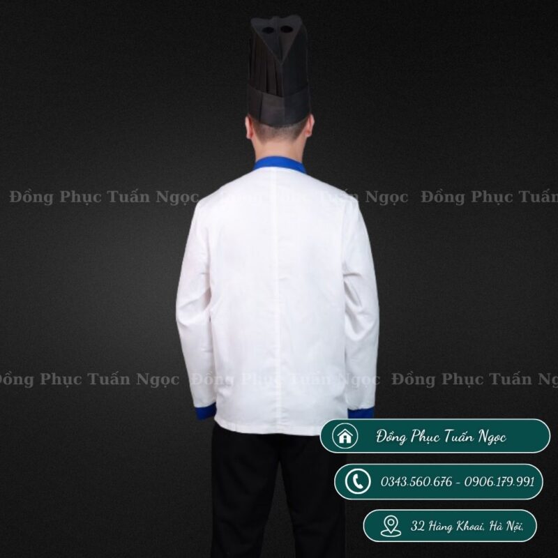 Áo bếp dài tay màu trắng 42 - 3