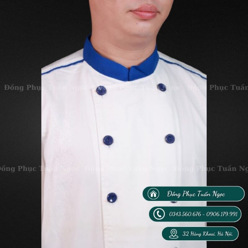 Áo bếp dài tay màu trắng 42 - 4