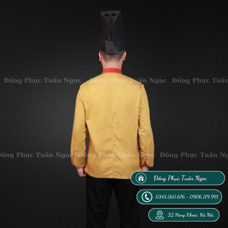 Áo bếp dài tay màu vàng 35 - 2
