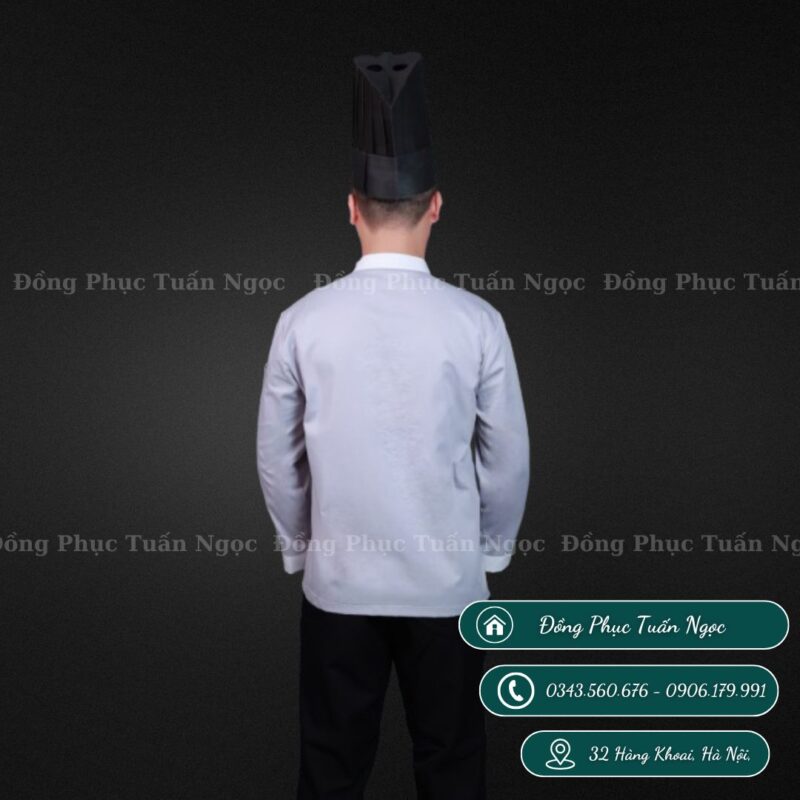 Áo bếp dài tay màu xám 39 - 2