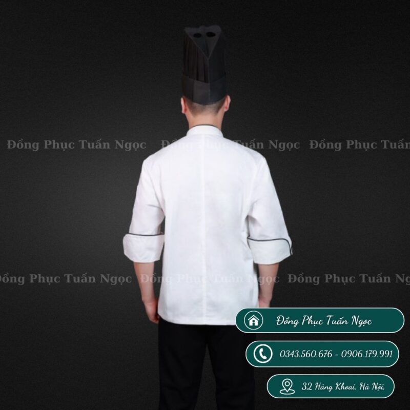 Áo bếp ngắn tay màu trắng 41 - 3