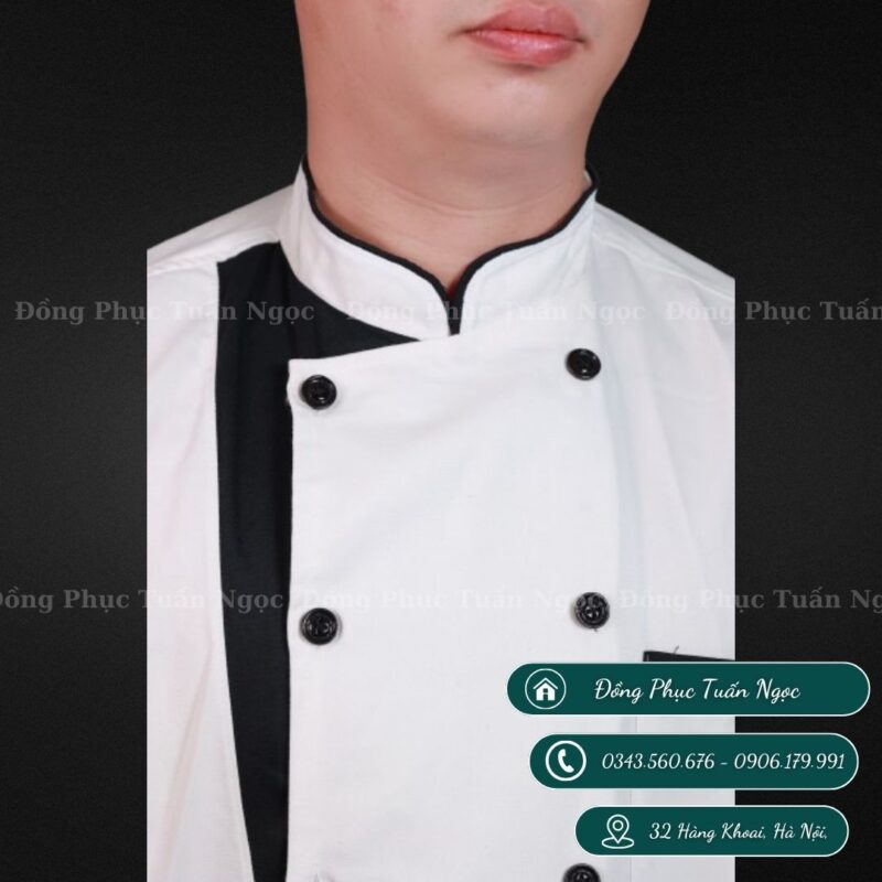 Áo bếp ngắn tay màu trắng 41 - 4